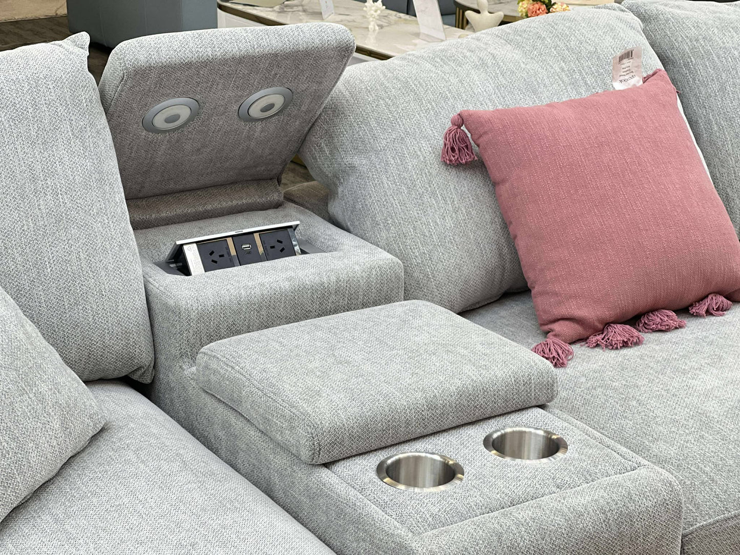 TORY 5-Seater Modular Lounge With Ottoman & Smart Console