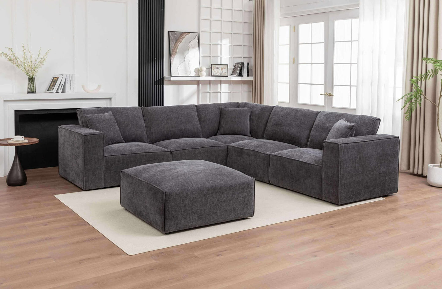 CLOUD FIVE SEATER MODULAR SOFA WITH OTTOMAN