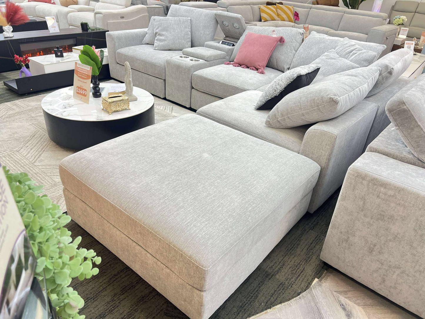 TORY 5-Seater Modular Lounge With Ottoman & Smart Console