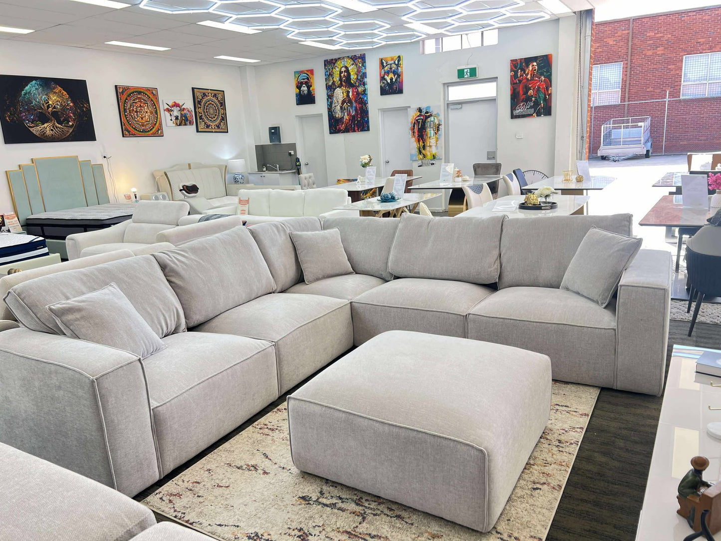 CLOUD FIVE SEATER MODULAR SOFA WITH OTTOMAN