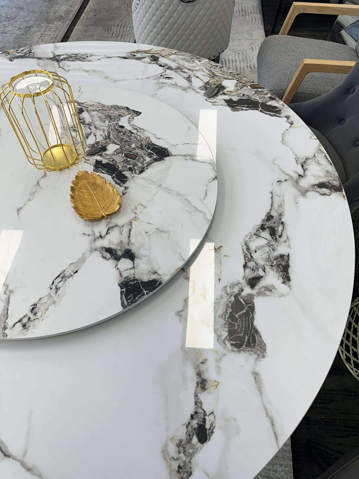 EARTH Sintered Stone Top Round Dining Table