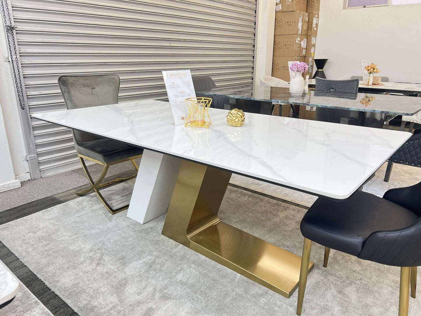 The "Aston Luxe" Marble Dining Table