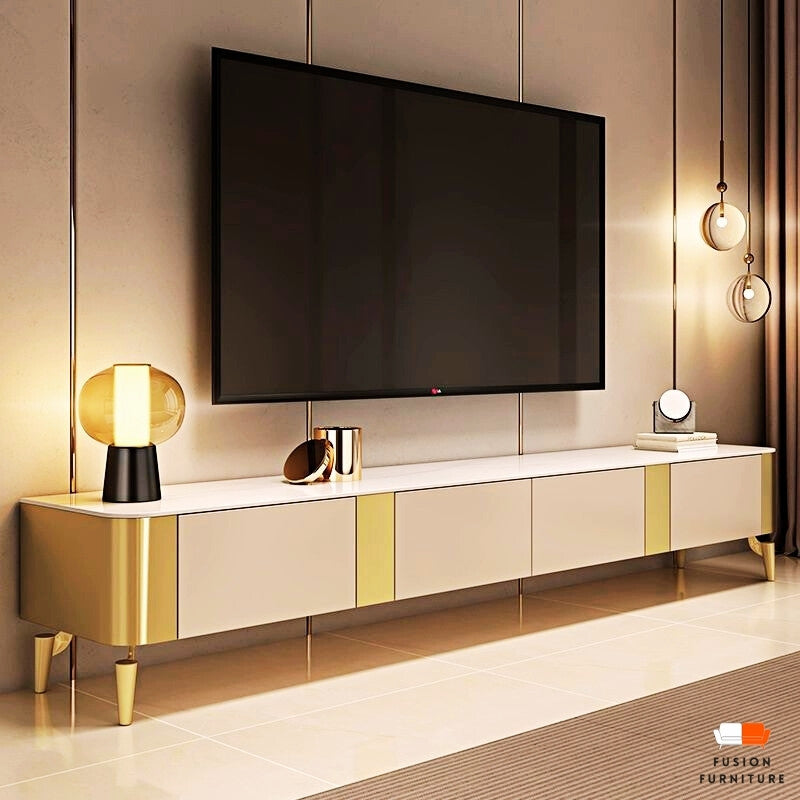 HUDSON TV UNIT - Sintered Stone Top Entertainment Unit