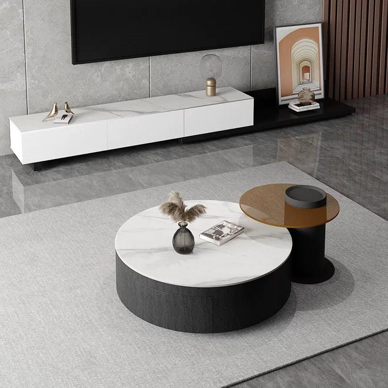 LuxeStone Sintered Marble Living Room Set - TV Unit & Coffee Table