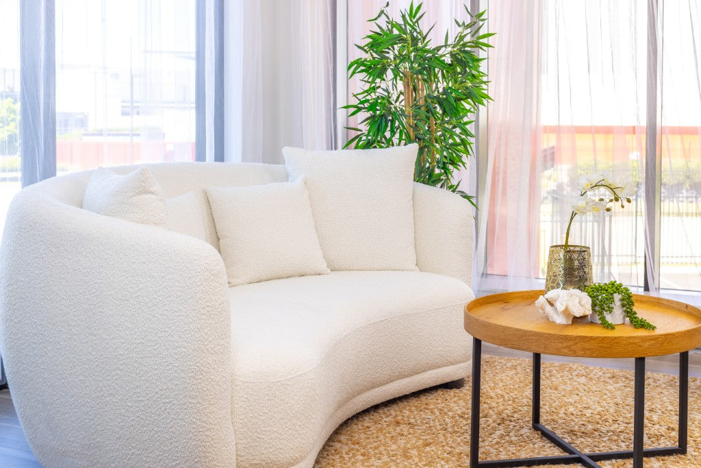 IBIZA BOUCLE FAB 2.5SEATER SOFA 202X114X84CM-WHT