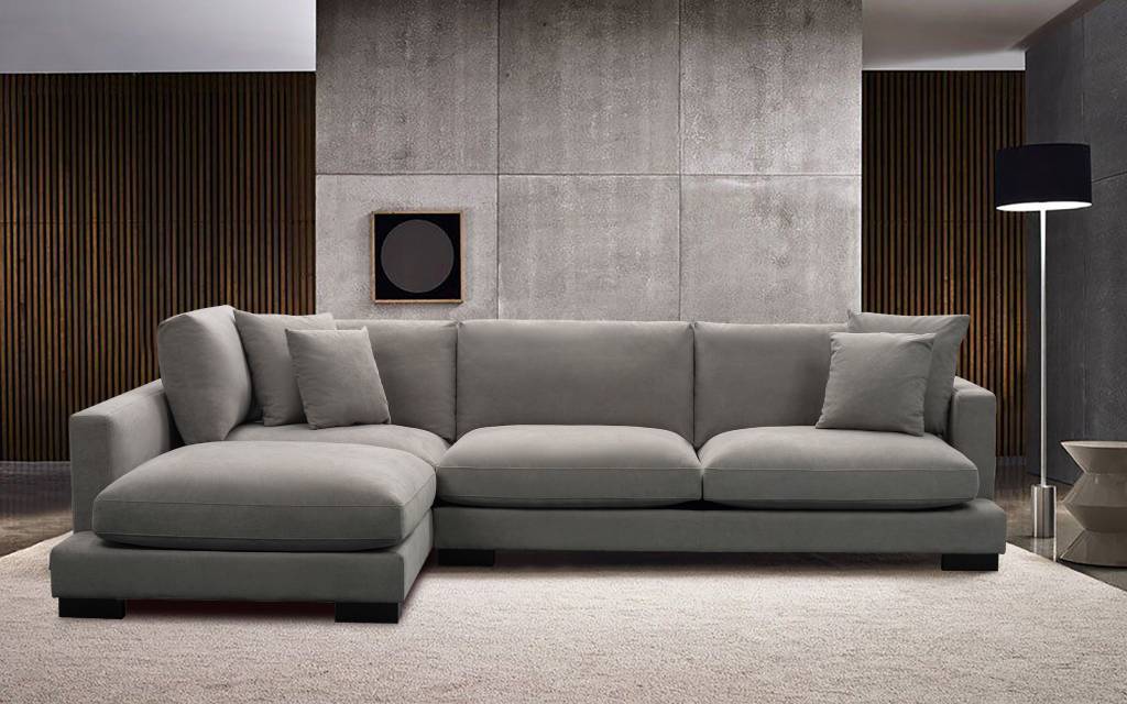 Oversized Plush Feather L Shaped Lounge / LHF