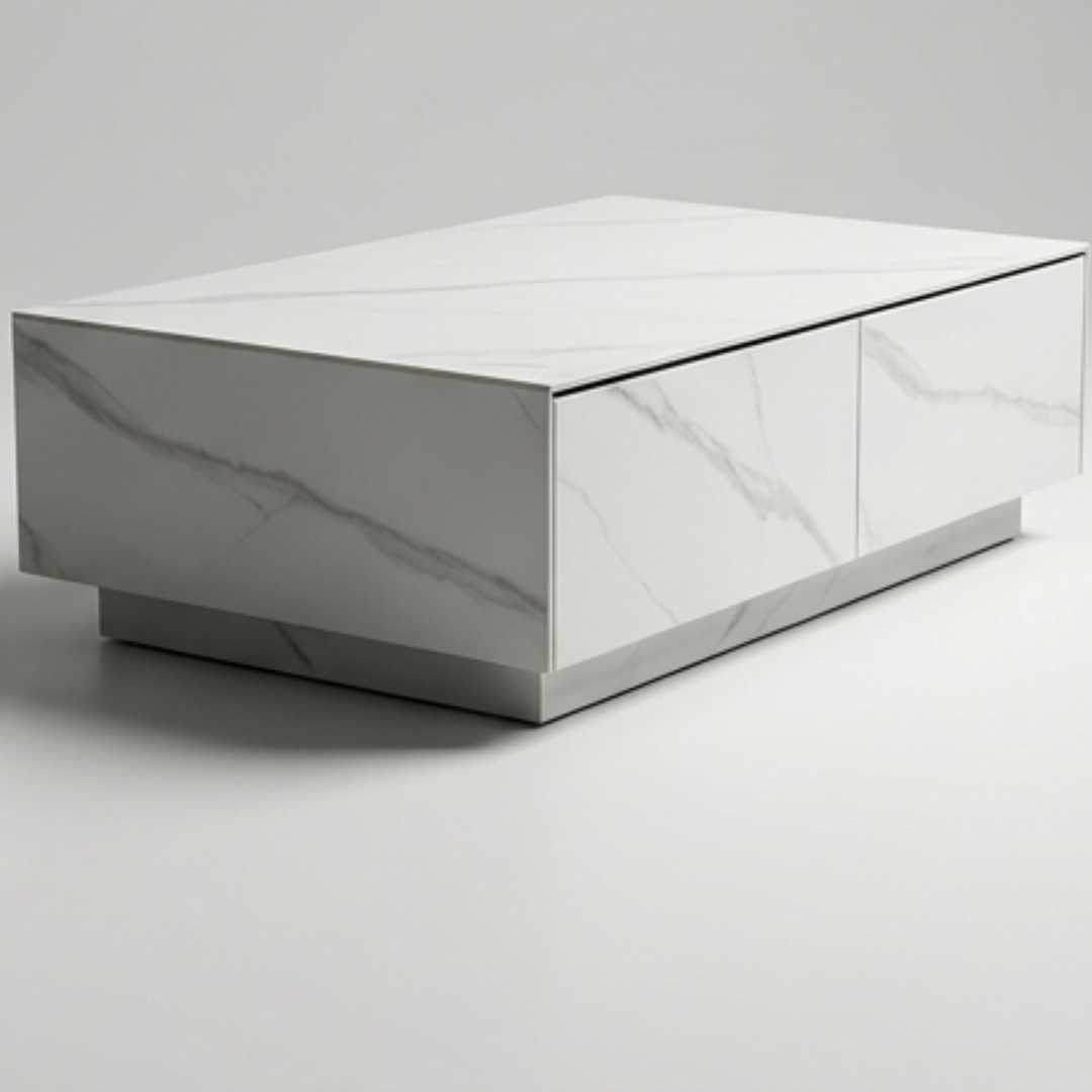 WHITE STONE COFFEE TABLE