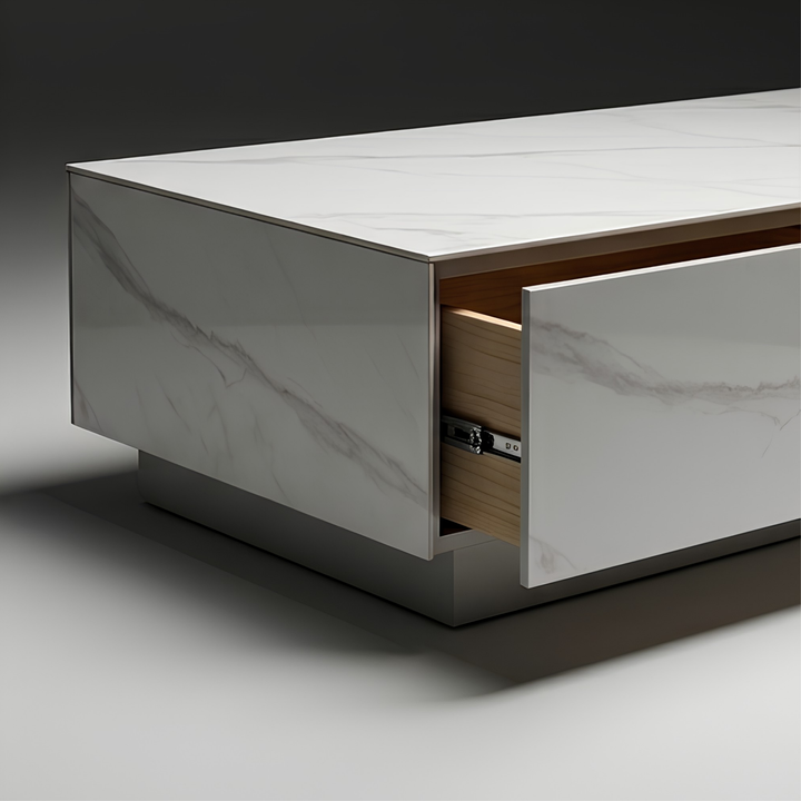 WHITE STONE COFFEE TABLE