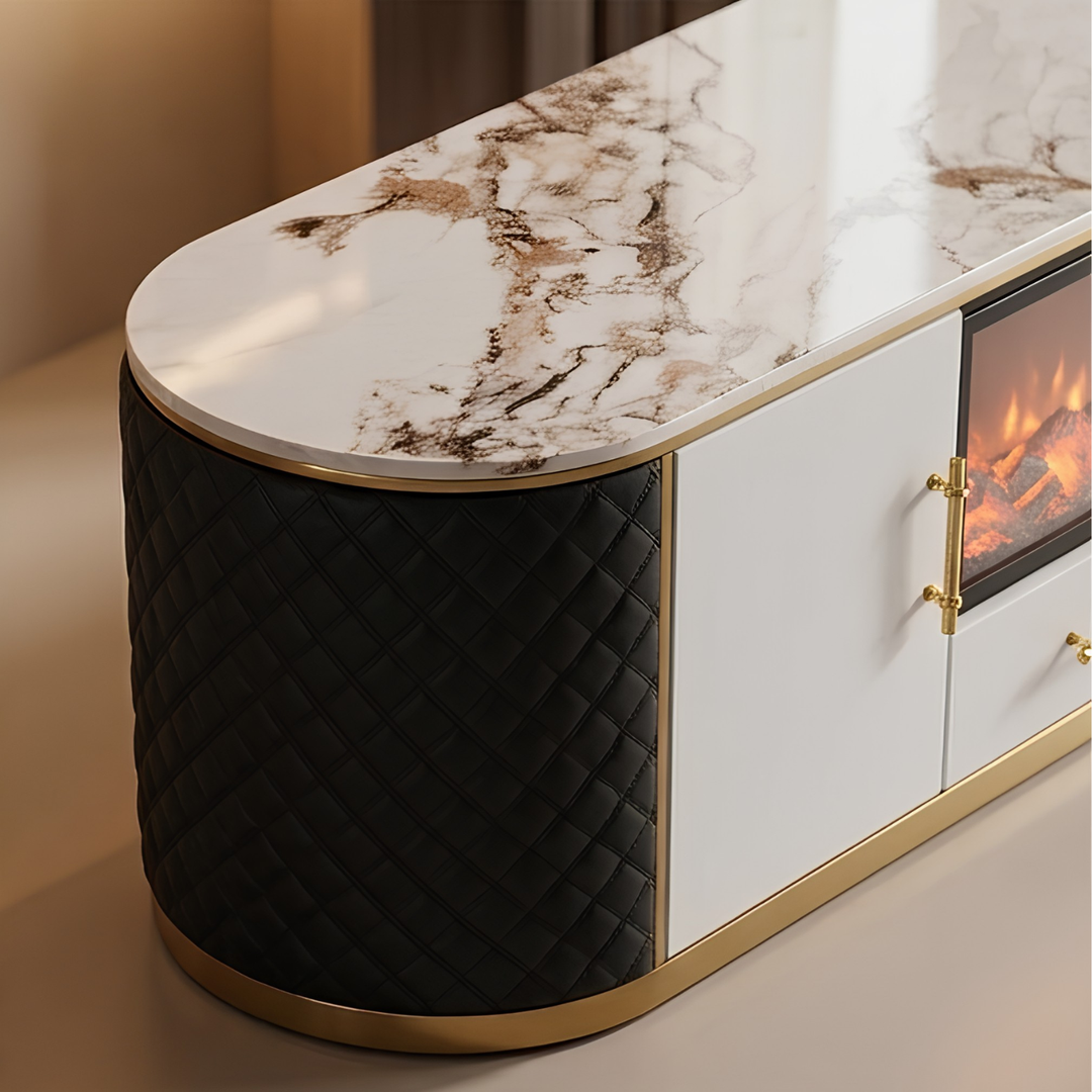 MILO TV UNIT - Luxury Entertainment Unit with Decorative Fireplace