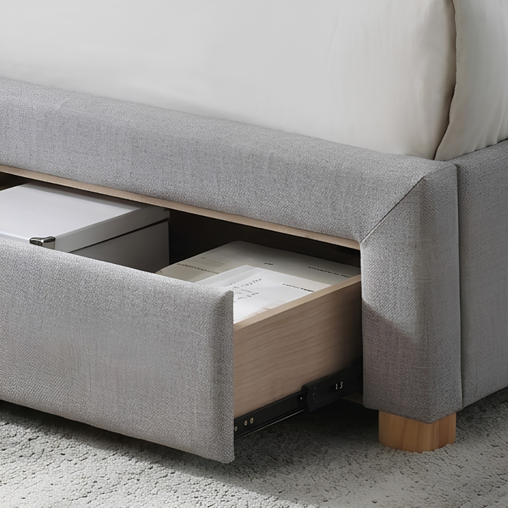 ENIGMA Fabric King Bed W/ Drawers