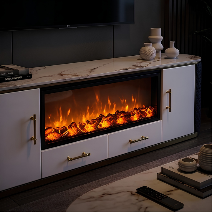 MILO TV UNIT - Luxury Entertainment Unit with Decorative Fireplace