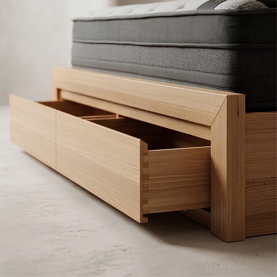 MORGAN Solid Messmate Wooden Bed W/ Drawers