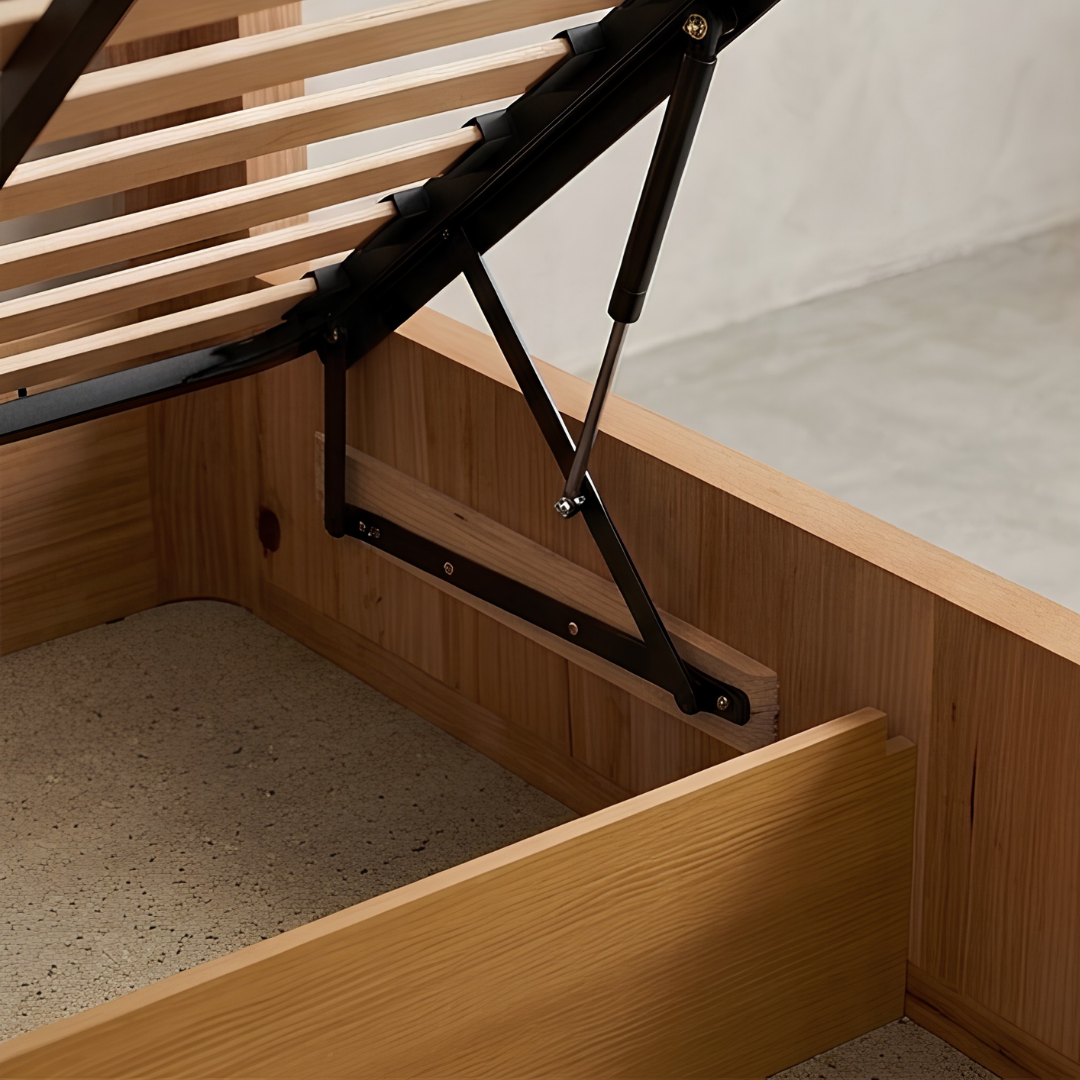 MARRAKESH Solid Messmate Wooden Bed W/ Gas lift Storage
