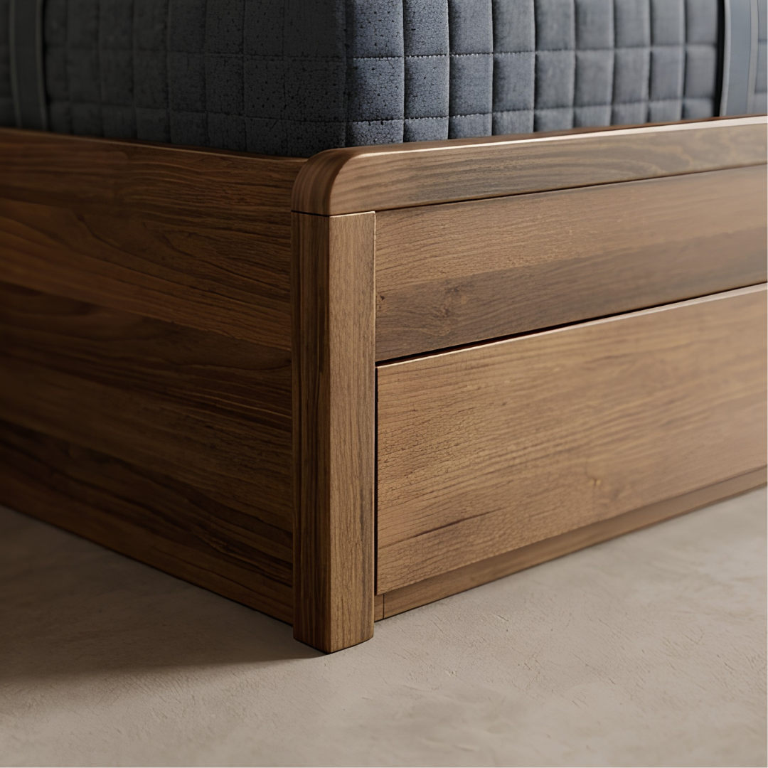 BARCELONA Wooden Bed W/ Storage