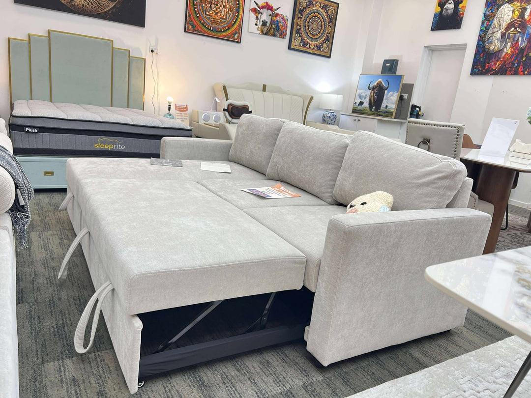 MILANO Pullout Sofa Bed with Storage Chaise