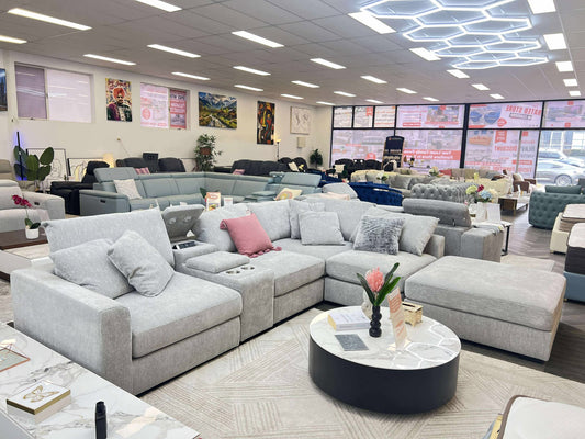 TORY 5-Seater Modular Lounge With Ottoman & Smart Console