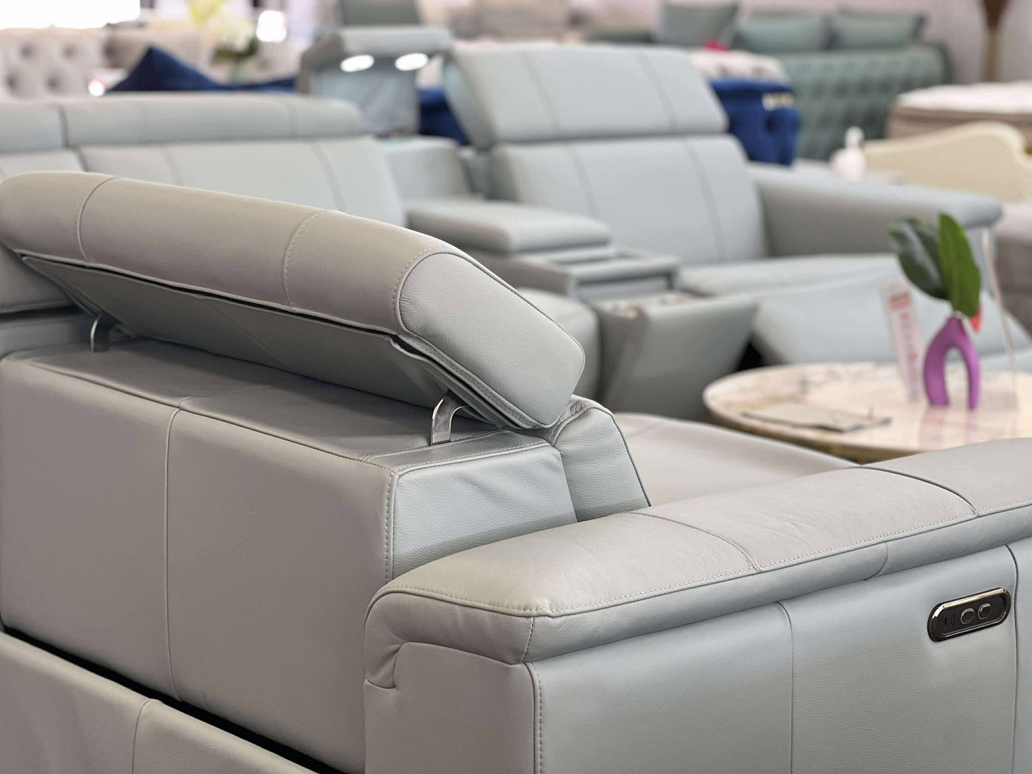 CENTRO THICK GENUINE LEATHER MODULAR ELECTRIC RECLINER