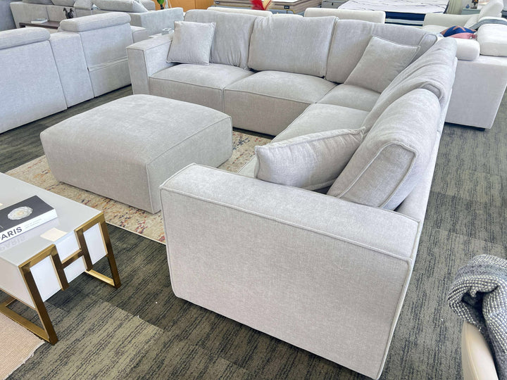 OLIVIA FIVE SEATER MODULAR SOFA WITH OTTOMAN