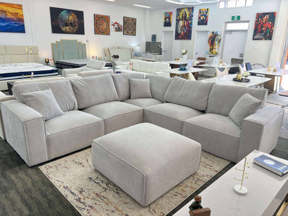 CLOUD FIVE SEATER MODULAR SOFA WITH OTTOMAN