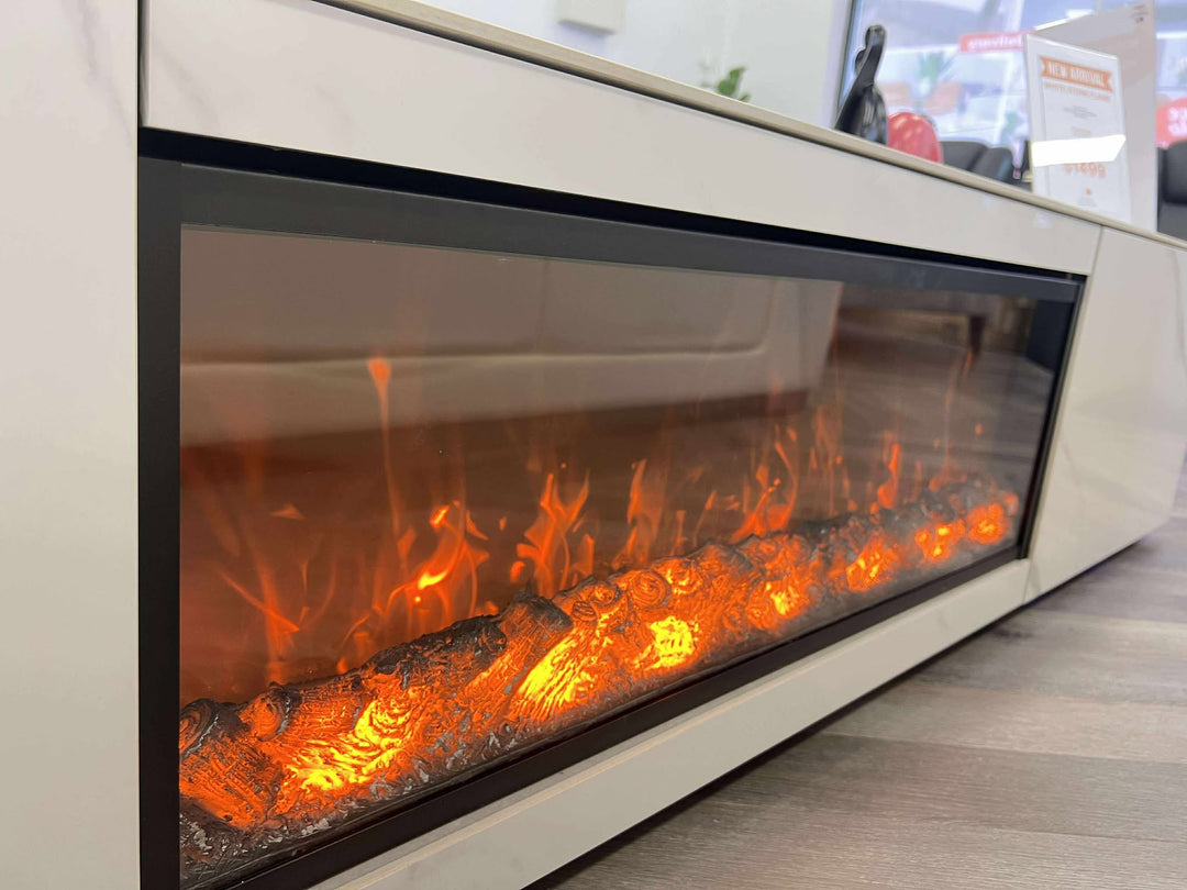 MILO TV UNIT - Luxury Entertainment Unit with Decorative Fireplace