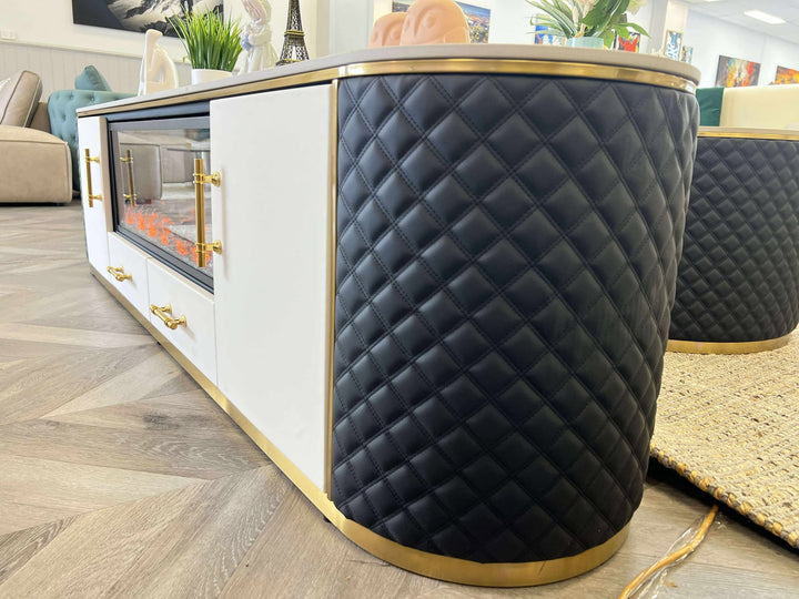 MILO TV UNIT - Luxury Entertainment Unit with Decorative Fireplace
