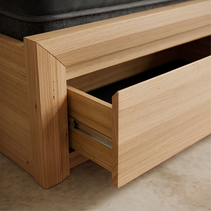 MORGAN Solid Messmate Wooden Bed W/ Drawers