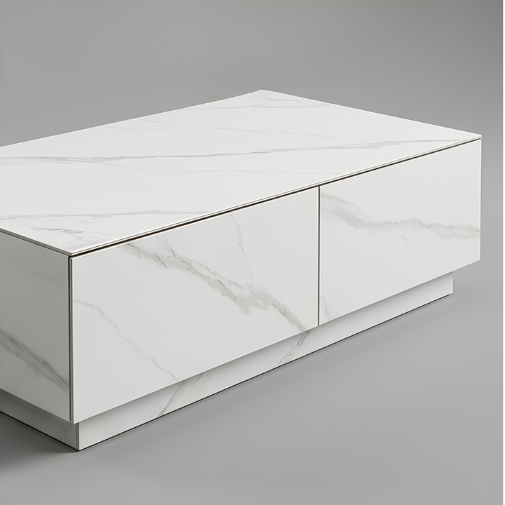 WHITE STONE COFFEE TABLE