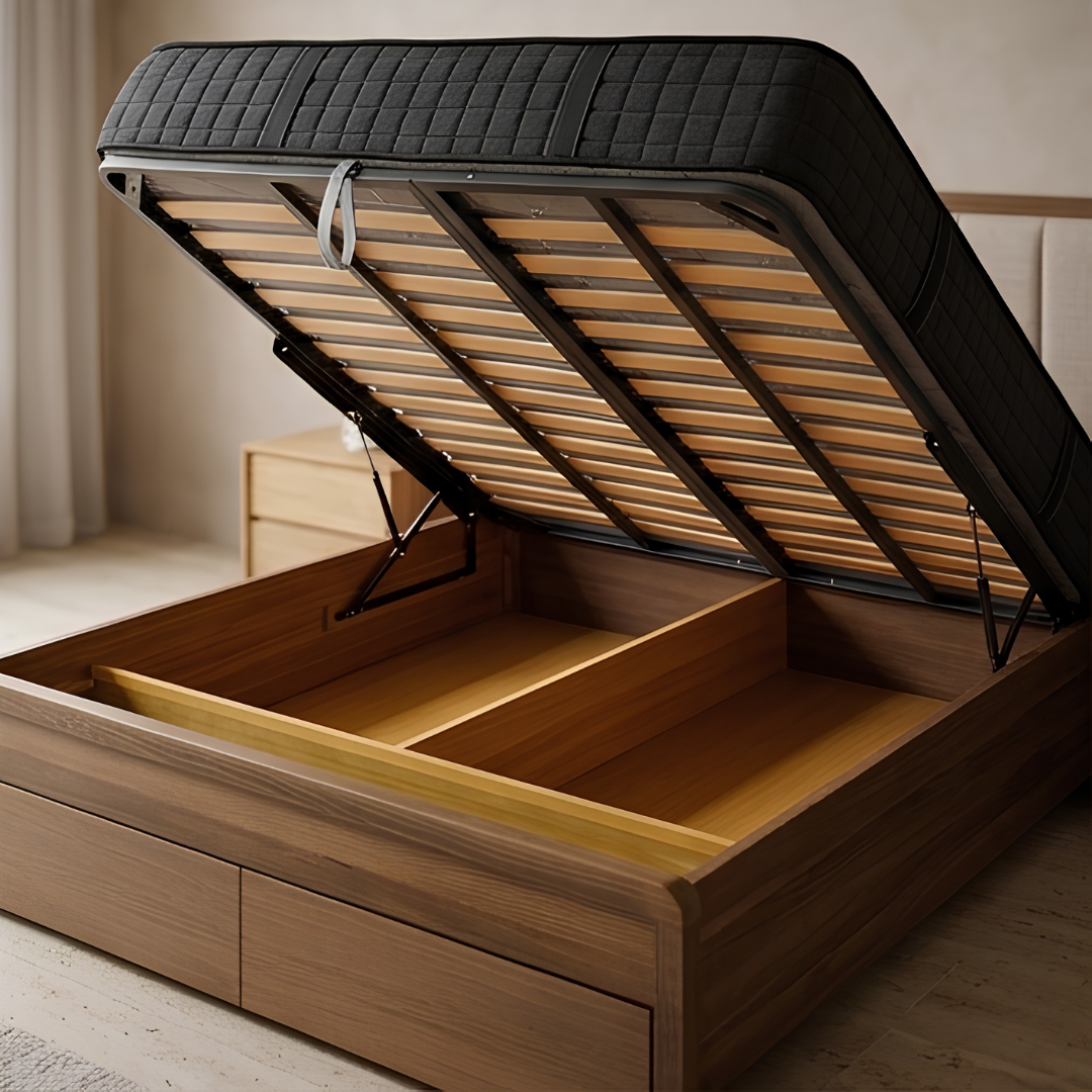 BARCELONA Wooden Bed W/ Storage