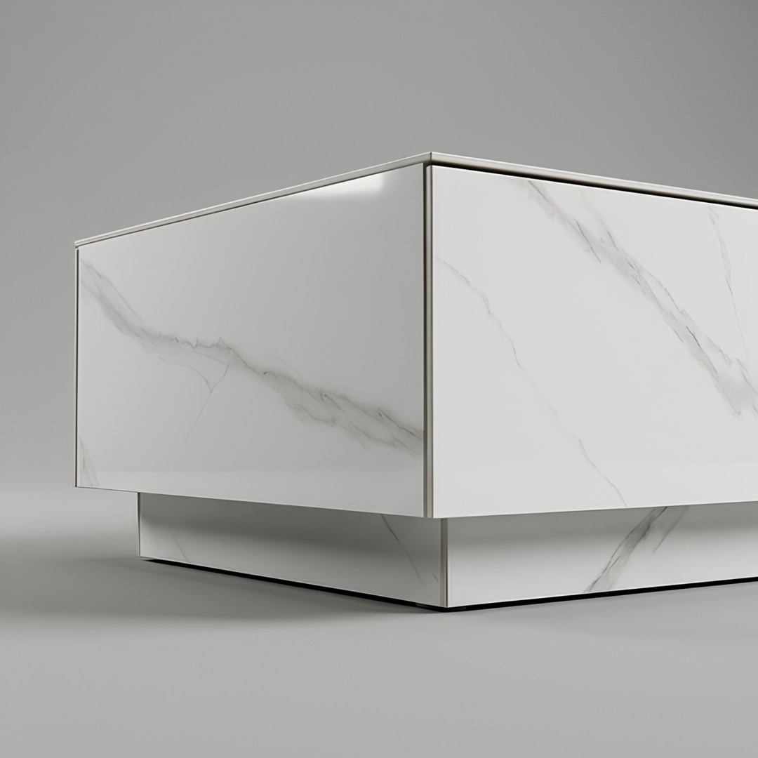 WHITE STONE COFFEE TABLE