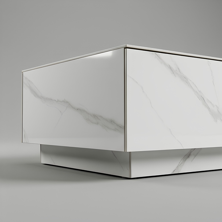 WHITE STONE COFFEE TABLE