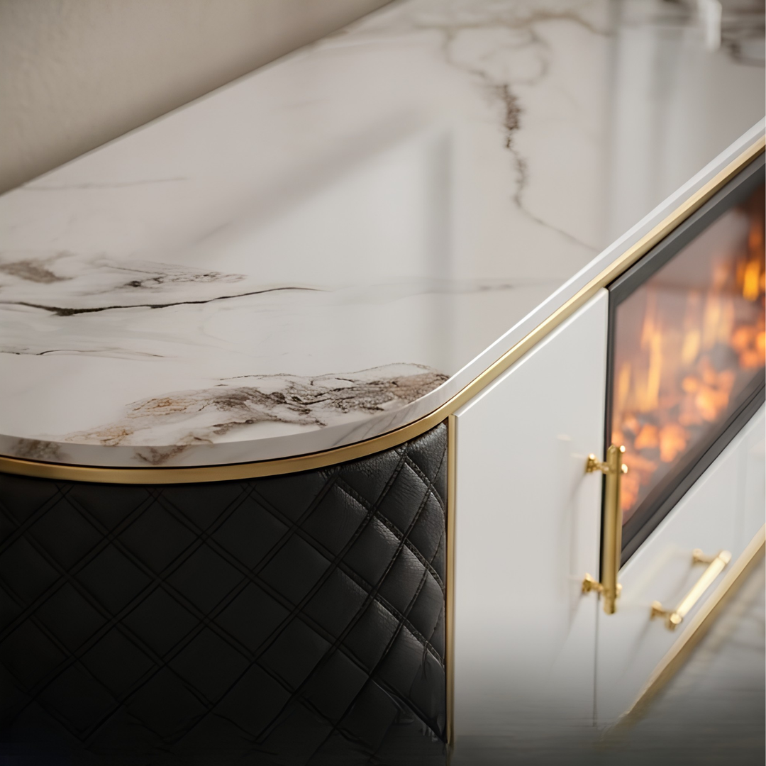 MILO TV UNIT - Luxury Entertainment Unit with Decorative Fireplace