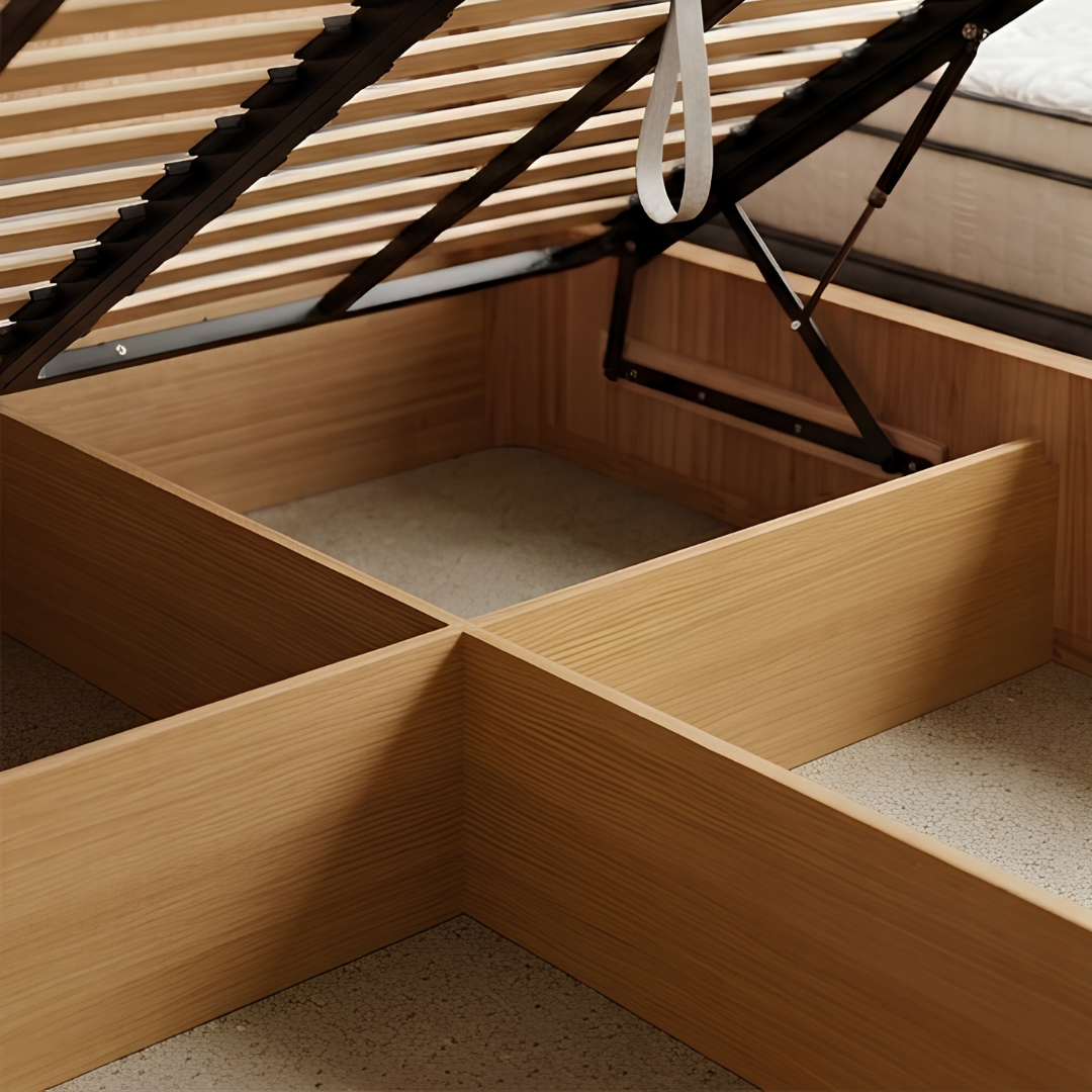 MARRAKESH Solid Messmate Wooden Bed W/ Gas lift Storage