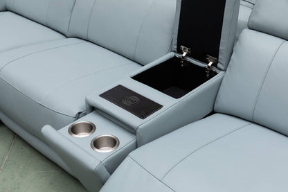 CENTRO THICK GENUINE LEATHER MODULAR ELECTRIC RECLINER