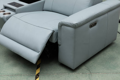 CENTRO THICK GENUINE LEATHER MODULAR ELECTRIC RECLINER