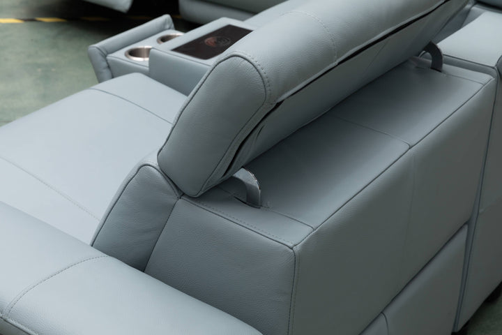CENTRO THICK GENUINE LEATHER MODULAR ELECTRIC RECLINER