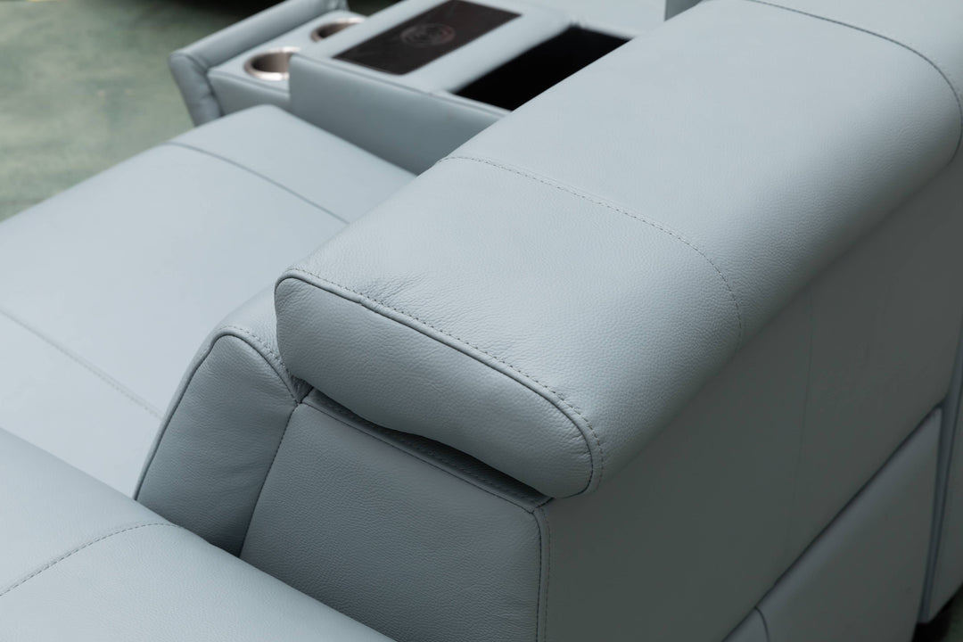 CENTRO THICK GENUINE LEATHER MODULAR ELECTRIC RECLINER