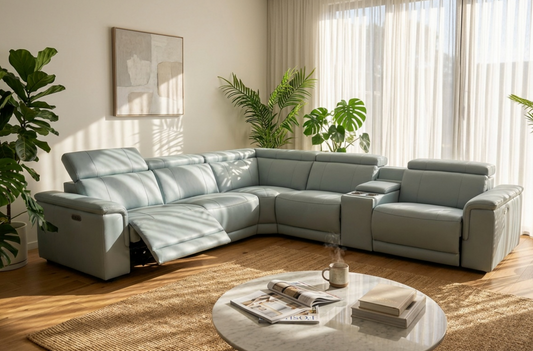 CENTRO THICK GENUINE LEATHER MODULAR ELECTRIC RECLINER