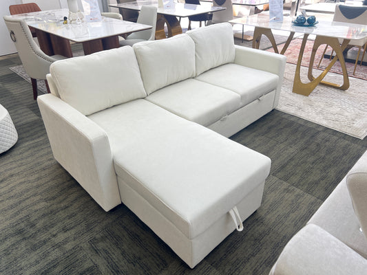 MILANO Pullout Sofa Bed with Storage Chaise