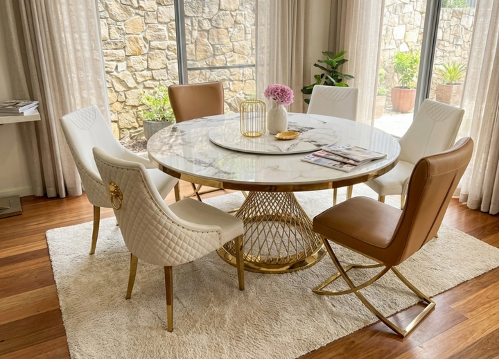 EARTH Sintered Stone Top Round Dining Table