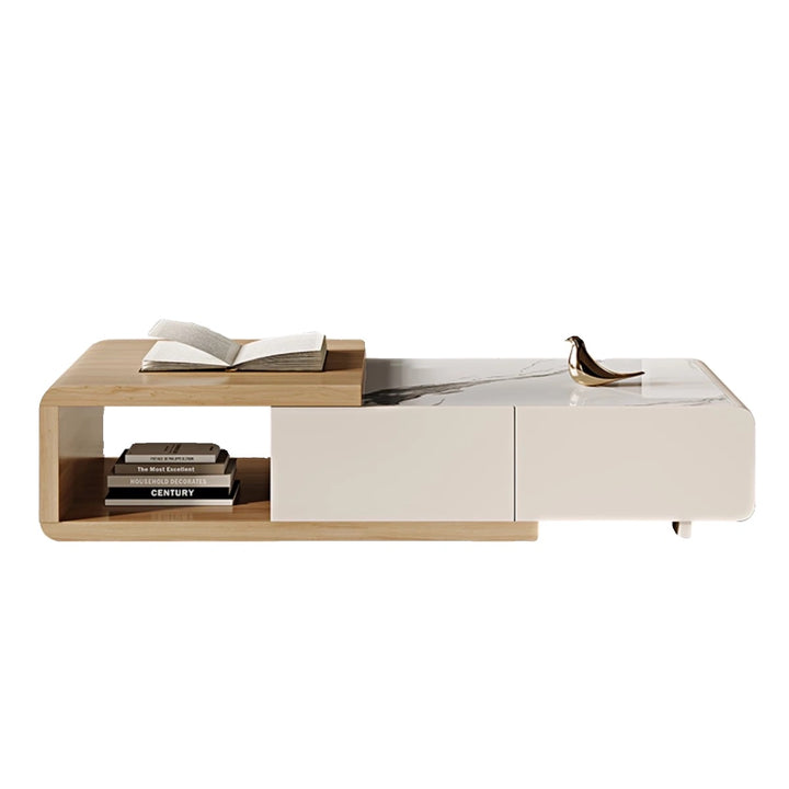 ModuLuxe Extendable Marble & Wood Living Room Set