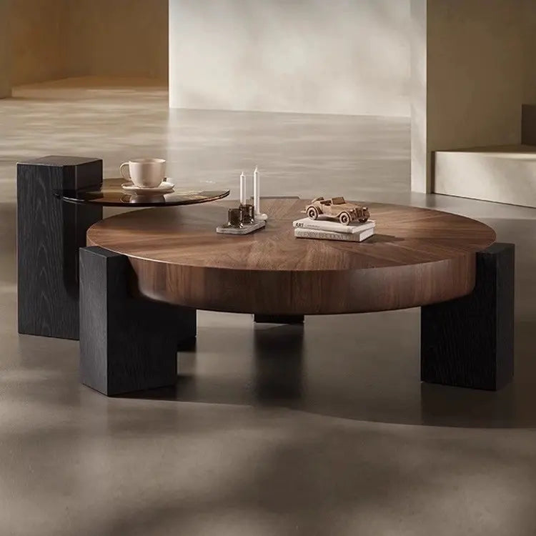 LUNA Coffee Table -  - Wood & Metal Contemporary Design