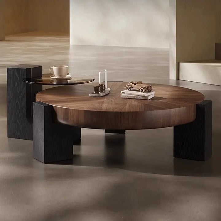 LUNA Coffee Table -  - Wood & Metal Contemporary Design