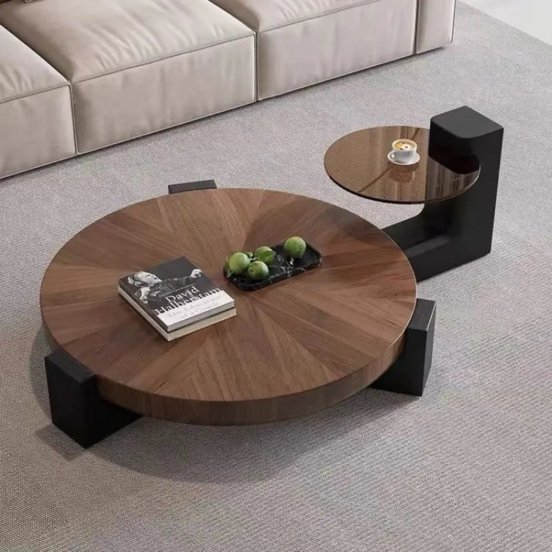 LUNA Coffee Table -  - Wood & Metal Contemporary Design