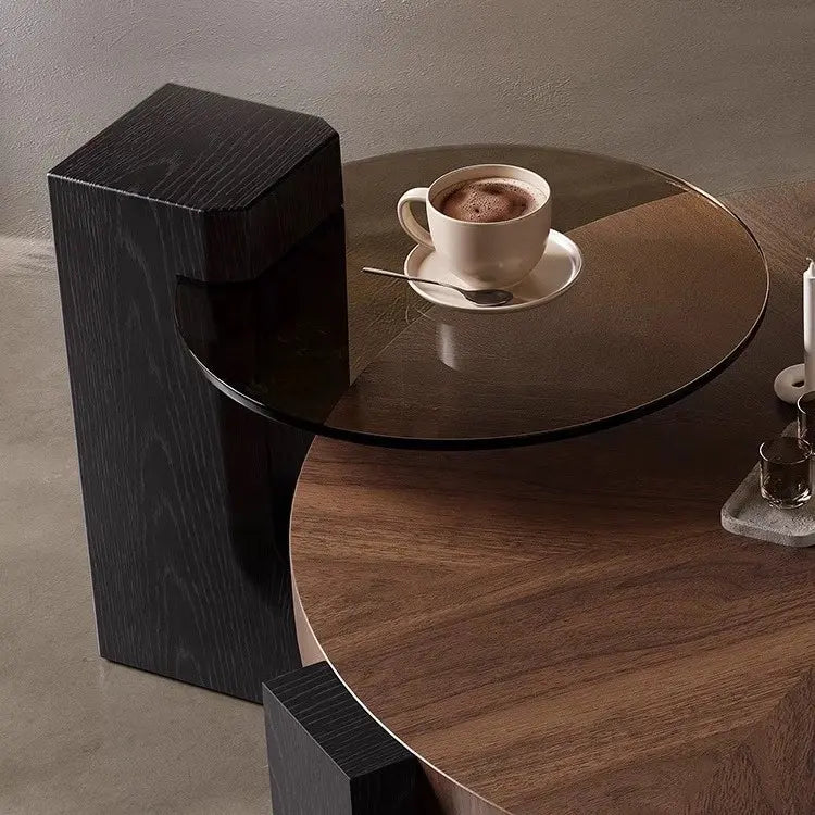 LUNA Coffee Table -  - Wood & Metal Contemporary Design