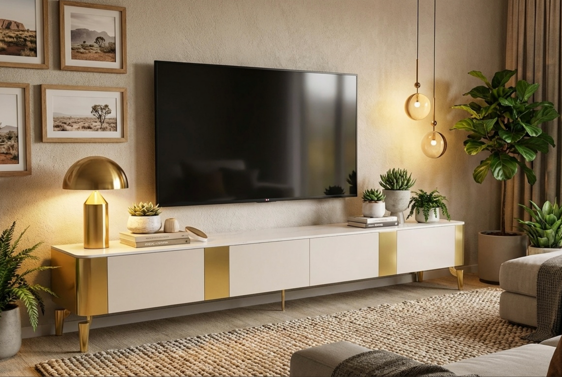 HUDSON TV UNIT - Sintered Stone Top Entertainment Unit