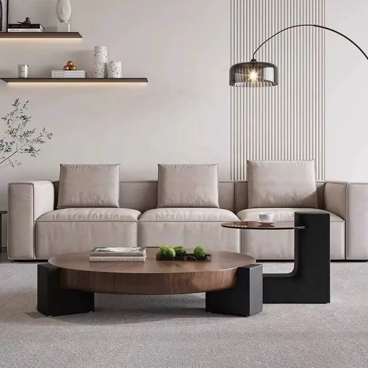 LUNA Coffee Table -  - Wood & Metal Contemporary Design