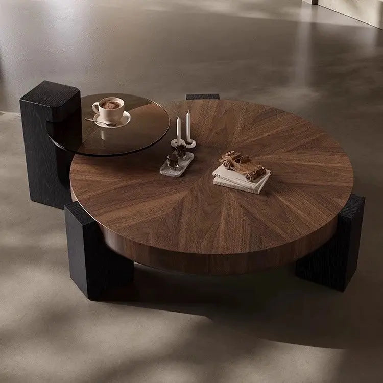 LUNA Coffee Table -  - Wood & Metal Contemporary Design