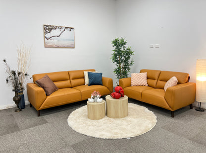 Orange 3 + 2 Seater Genuine Leather Sofa