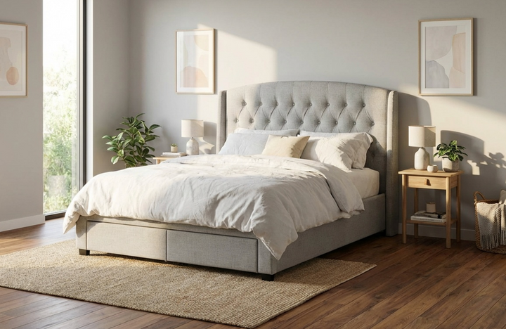 Kingston Upholstered Bed with Storage Drawers