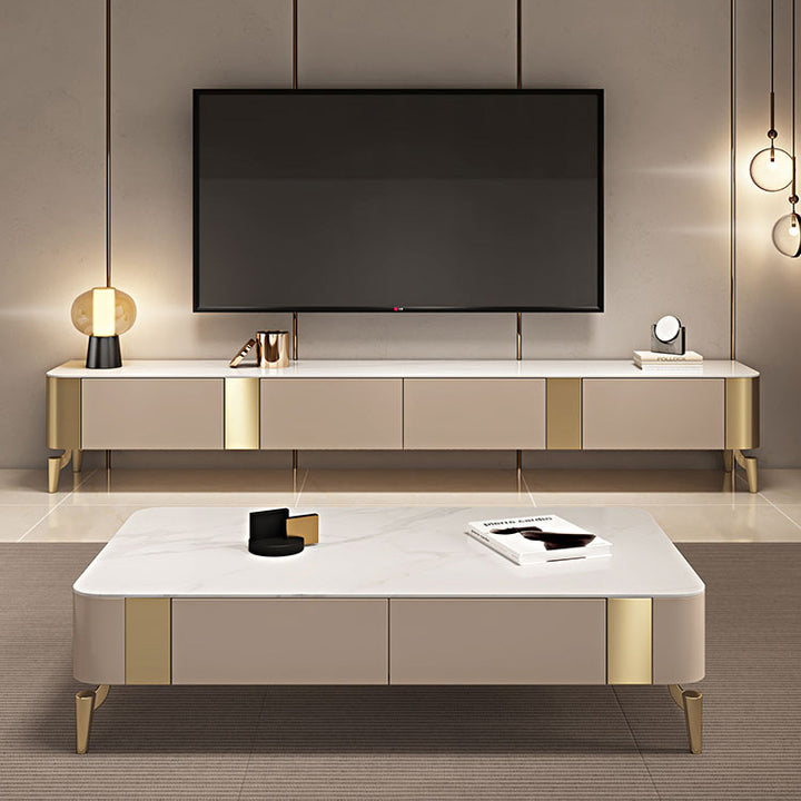 HUDSON Coffee Table - Sintered Stone with Drawers